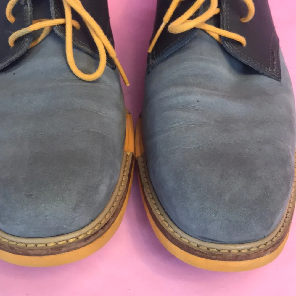 Gray/yellow Cole Haan leather shoes
